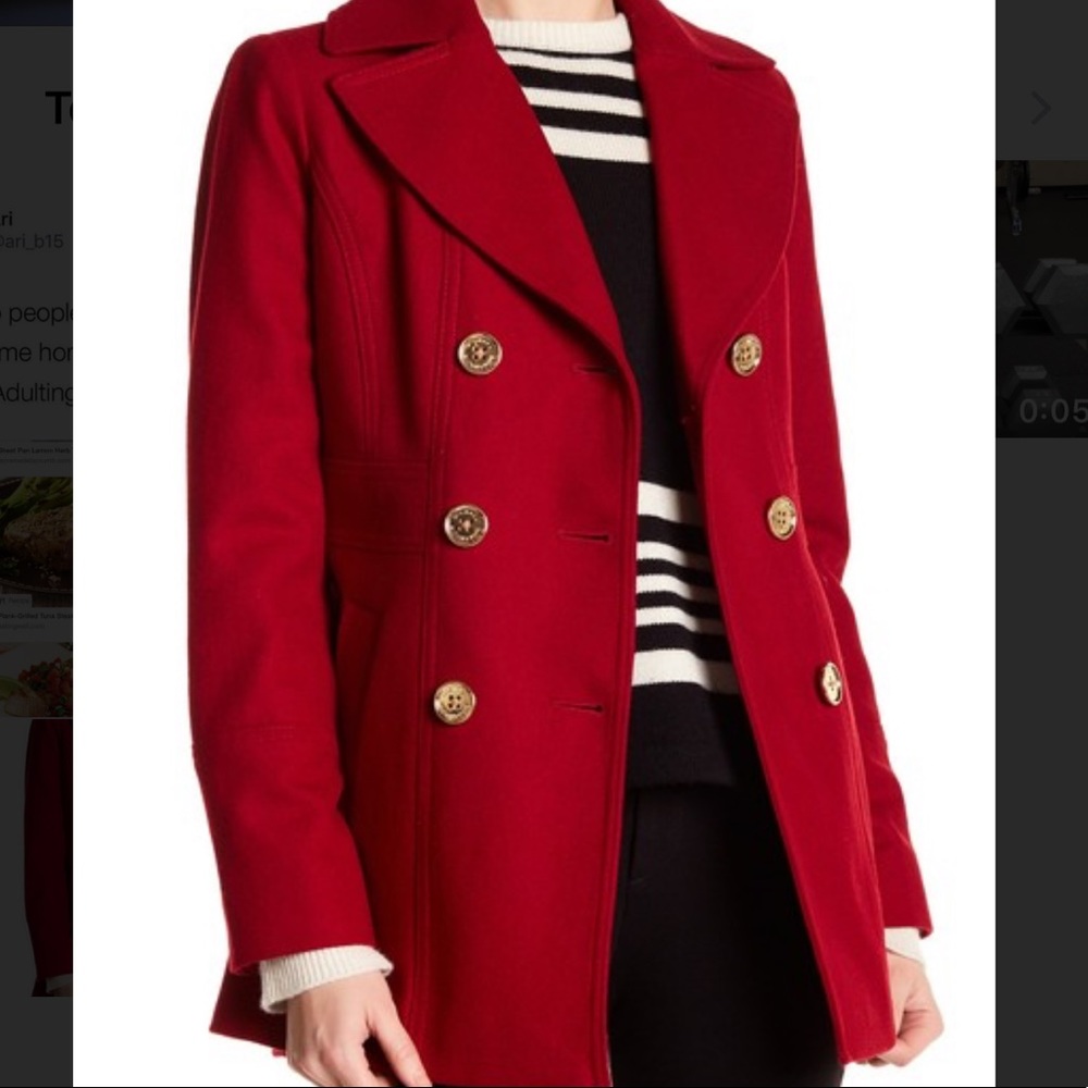Red Michael Kors Peacoat